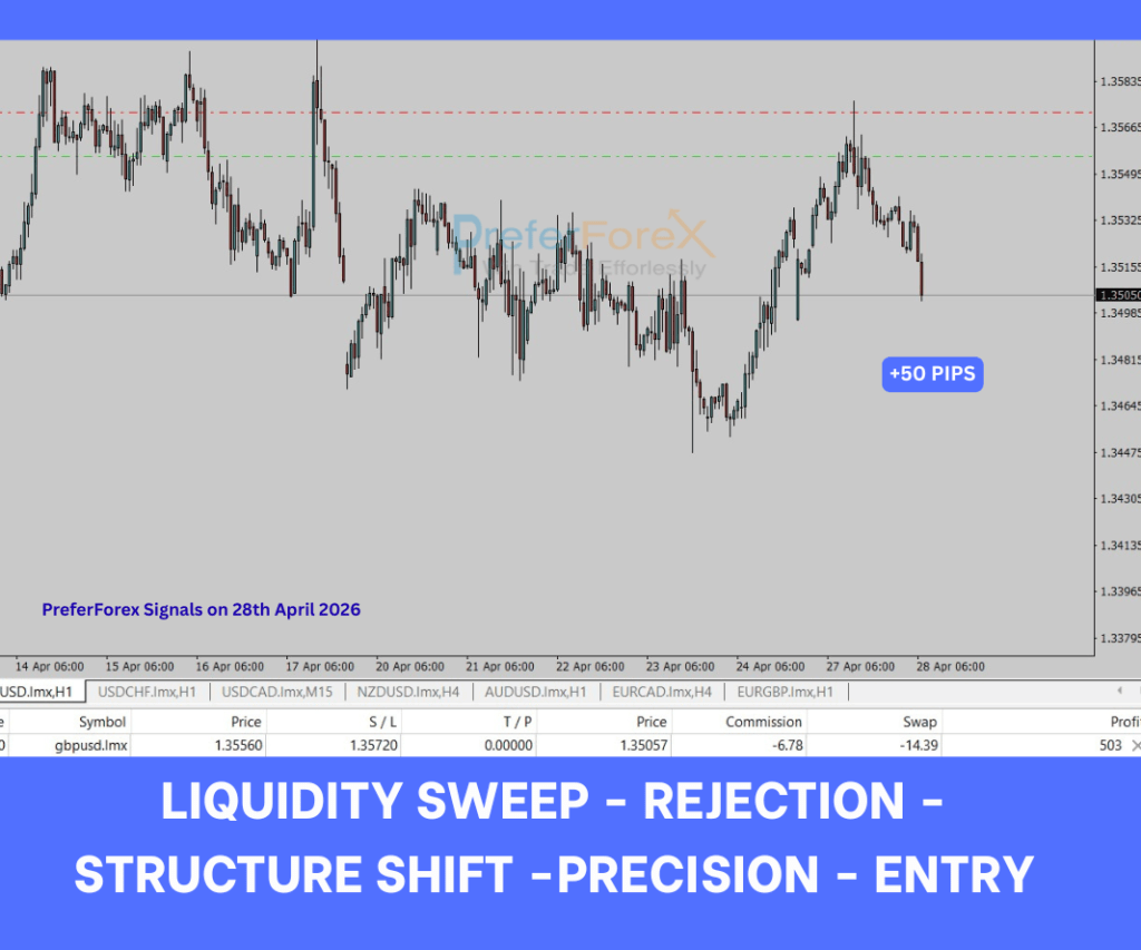 Buy side liquidity sweep trade example